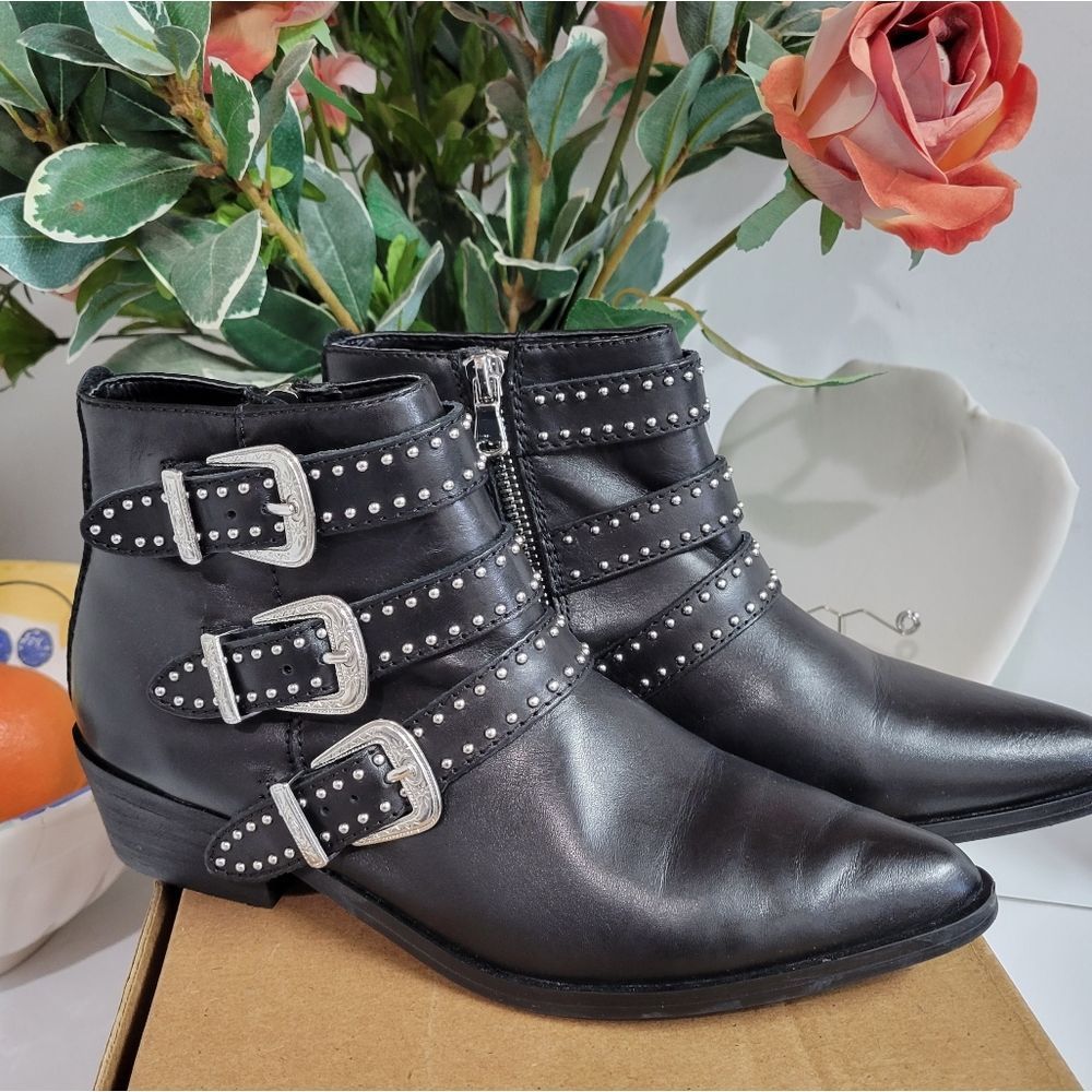 NEW AQUA BLANE MOTO MOTORCYCLE BUCKLE BOOTS